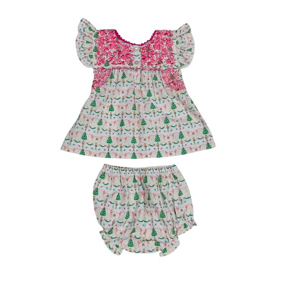 NWT Six Honeybees 6M Sugarplum Dreams Ruffle Bloomer Set - Picture 2 of 6